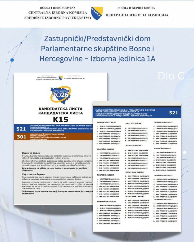 Pažljivo pročitati imena kandidata na listama i odabrati neke kojima dajemo prednost