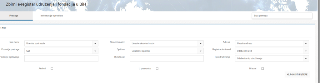 Registar OCD u BiH, Ministarsto pravde u Vijeću ministara BiH